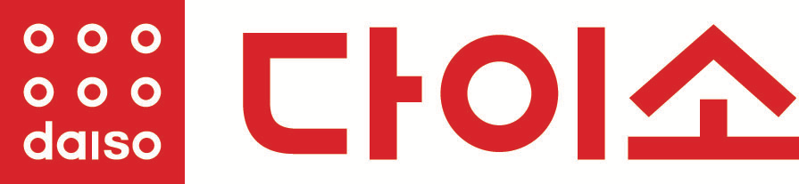 Official red Daiso brand signature in Korean